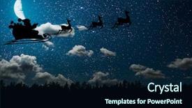  Presentation with night sky - Slide set with a flying goth santa background and a navy blue colored foreground