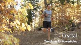  Presentation with trail - PPT theme with a forest trail closer background and a violet colored foreground