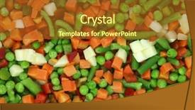  Presentation with frozen - Presentation design having a frozen mixed vegetable background and a tawny brown colored foreground