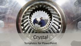  Presentation with wheel axle - Presentation consisting of a giant cogwheels axle background and a light gray colored foreground