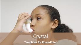  Presentation with asthma - Slide set consisting of a girl using asthma background and a coral colored foreground