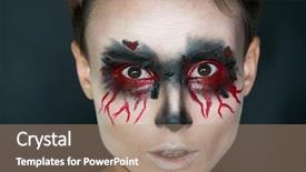  Presentation with makeup - Beautiful theme featuring a girl with bleeding backdrop and a coral colored foreground