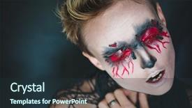  Presentation with makeup - Colorful PPT layouts enhanced with a girl with bleeding backdrop and a tawny brown colored foreground