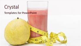  Presentation with healthy juice - Colorful slide deck enhanced with a glass of juice backdrop and a  colored foreground