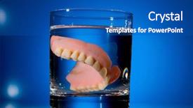  Presentation with hygiene - Beautiful PPT theme featuring a glass of water backdrop and a ocean colored foreground