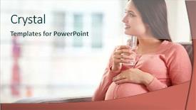  Presentation with water birth - Colorful slide deck enhanced with a glass of water backdrop and a sky blue colored foreground