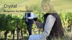  Presentation with wine tasting - Cool new presentation design with a glass of wine backdrop and a mint green colored foreground