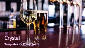  Presentation with wine beer - Cool new PPT layouts with a glass of wine backdrop and a wine colored foreground
