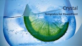  Presentation with aluminium glass - Cool new presentation design with a glass with gin backdrop and a light blue colored foreground