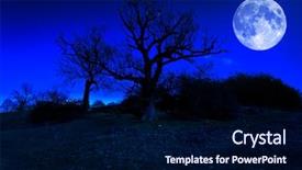  Presentation with moon - Amazing PPT layouts having a glowing full moon backdrop and a navy blue colored foreground
