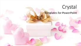  Presentation with pink gold - Amazing presentation design having a gold ribbon bow backdrop and a white colored foreground