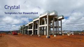  Presentation with foundation engineering construction - Cool new PPT theme with a great work foundation backdrop and a sky blue colored foreground