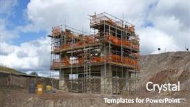  Presentation with foundation engineering - Slide set having a great work foundation background and a violet colored foreground