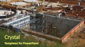  Presentation with construction work - Presentation theme featuring a great work foundation background and a tawny brown colored foreground