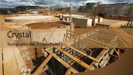  Presentation with foundation engineering construction - Cool new slide set with a great work foundation backdrop and a gold colored foreground