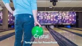  Presentation with rolling ball - PPT layouts with a green bowling ball background and a ocean colored foreground