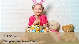  Presentation with green fashion - Presentation theme having a green grass kid background and a coral colored foreground