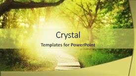  Presentation with enchanted - Presentation design featuring a green lush forest background and a yellow colored foreground