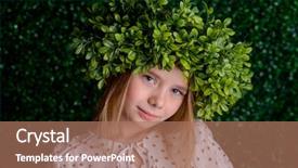  Presentation with green fashion - Colorful theme enhanced with a green summer garden backdrop and a  colored foreground