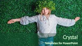  Presentation with green-fashion - Amazing slide set having a green summer garden backdrop and a  colored foreground