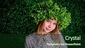  Presentation with green fashion - Beautiful slides featuring a green summer garden backdrop and a  colored foreground