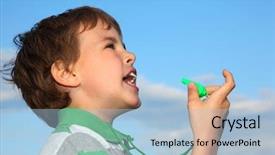  Presentation with whistle - PPT theme with a green whistle profile background and a light blue colored foreground