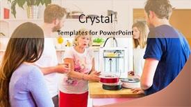  Presentation with product development - Presentation theme consisting of a group of adult background and a coral colored foreground