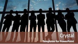  Presentation with business people silhouette - Audience pleasing slides consisting of a group of business backdrop and a tawny brown colored foreground