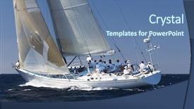  Presentation with members - Slide deck with a group of crew background and a ocean colored foreground