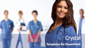 Presentation with nurse team - Amazing presentation having a group of medical backdrop and a ocean colored foreground