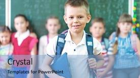  Presentation with school children - Slide deck consisting of a group of primary background and a light blue colored foreground