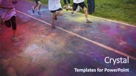  Presentation with color run - Theme with a group of run background and a tawny brown colored foreground