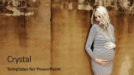  Presentation with hair dress - Cool new theme with a grunge wall background backdrop and a coral colored foreground