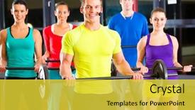  Presentation with barbell health - Slide deck with a gym for better background and a yellow colored foreground