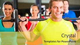  Presentation with barbell - PPT theme enhanced with a gym for better background and a  colored foreground