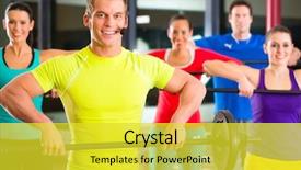  Presentation with barbell health - Colorful theme enhanced with a gym for better backdrop and a yellow colored foreground