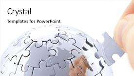  Presentation with puzzle - Slides having a hand building puzzle background and a white colored foreground