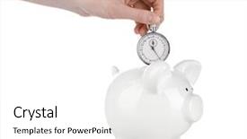  Presentation with timer - Colorful presentation enhanced with a hand holding timer backdrop and a white colored foreground