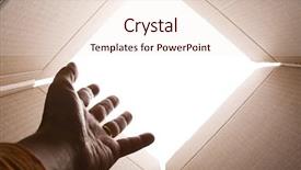  Presentation with prison escape - Audience pleasing presentation theme consisting of a hand trying escape backdrop and a sky blue colored foreground