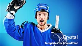  Presentation with ice hockey - Presentation design with a handsome ice-hockey background and a royal blue colored foreground