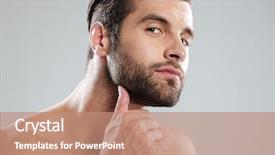  Presentation with beard - Slide deck having a handsome naked beard background and a coral colored foreground