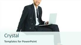  Presentation with simple business - Beautiful theme featuring a handsome young business backdrop and a sky blue colored foreground