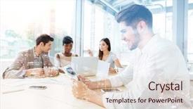  Presentation with meeting - Audience pleasing PPT theme consisting of double exposure of a handsome backdrop and a lemonade colored foreground