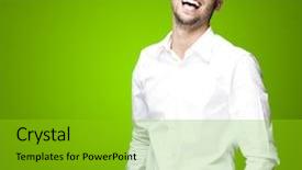  Presentation with green - Slides featuring a handsome young man background and a shamrock green colored foreground