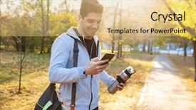  Presentation with listening - Slide set enhanced with a handsome young sportsman background and a lemonade colored foreground