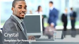  Presentation with displaying - PPT theme consisting of a happy african american background and a gray colored foreground