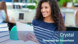  Presentation with afro - Slide deck enhanced with a happy afro american background and a ocean colored foreground