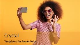  Presentation with afro - PPT layouts with a happy cheerful afro background and a gold colored foreground