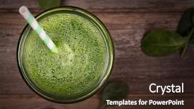 Presentation with rustic healthy - PPT layouts featuring a healthy green smoothie background and a wine colored foreground