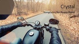  Presentation with motorcycle - Slides enhanced with a high power motorcycle background and a coral colored foreground